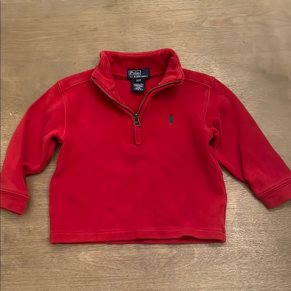 Polo by Ralph Lauren Kids Red quarter zip 2t